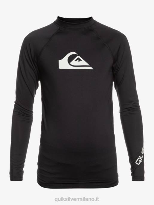 esso Quiksilver ragazzi 8-16 all time ls youth l/sl surf tee nero HTZR2097