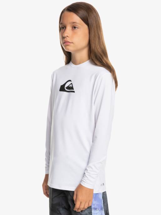 esso Quiksilver ragazzi 8-16 maglietta da surf da bambino l/sl solid stripes ls bianco HTZR2118