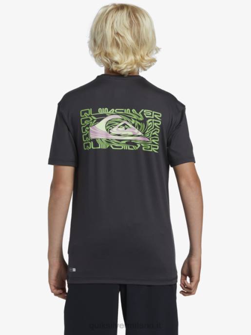 esso Quiksilver ragazzi 8-16 mix session upf 50 maglietta da surf a manica corta asfalto HTZR2012