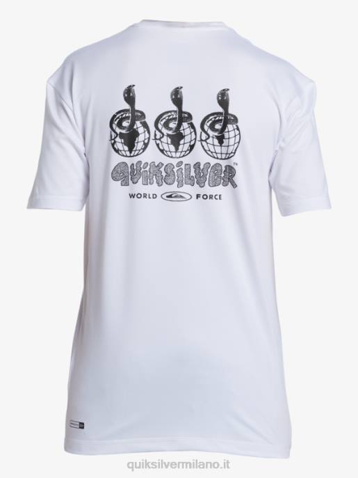 esso Quiksilver ragazzi 8-16 mix session upf 50 maglietta da surf a manica corta bianco HTZR2017