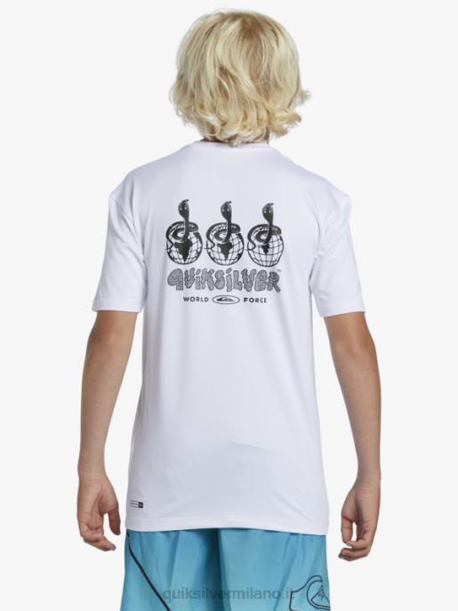 esso Quiksilver ragazzi 8-16 mix session upf 50 maglietta da surf a manica corta bianco HTZR2017