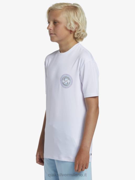 esso Quiksilver ragazzi 8-16 mix session upf 50 maglietta da surf a manica corta bianco come la neve HTZR2014