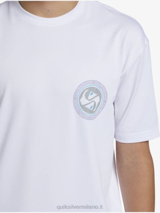esso Quiksilver ragazzi 8-16 mix session upf 50 maglietta da surf a manica corta bianco come la neve HTZR2014