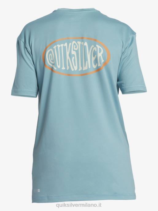 esso Quiksilver ragazzi 8-16 mix session upf 50 maglietta da surf a manica corta cammeo blu HTZR2013