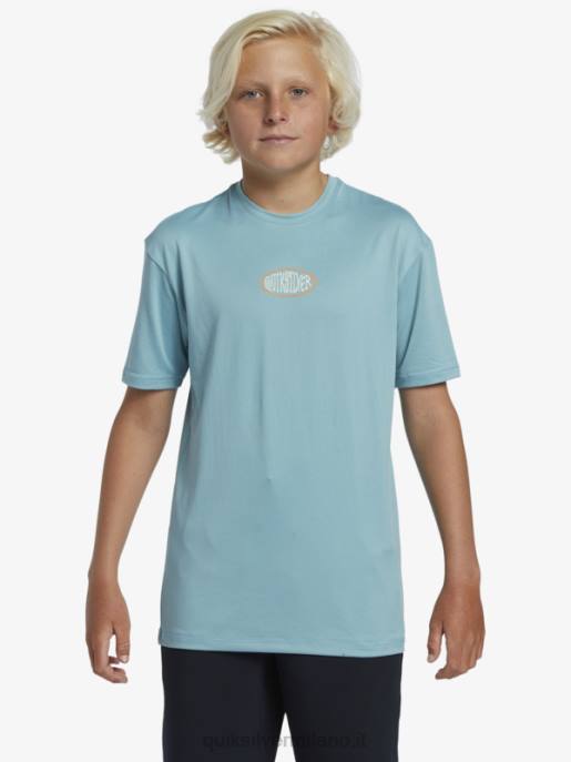 esso Quiksilver ragazzi 8-16 mix session upf 50 maglietta da surf a manica corta cammeo blu HTZR2013