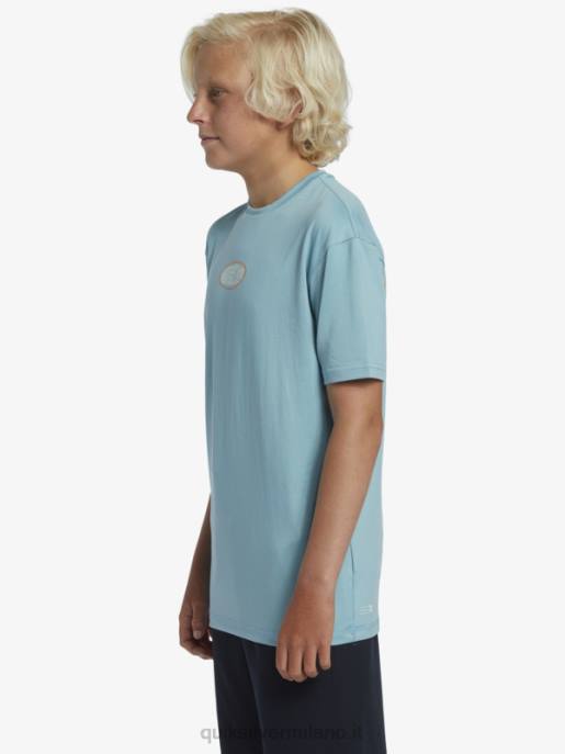 esso Quiksilver ragazzi 8-16 mix session upf 50 maglietta da surf a manica corta cammeo blu HTZR2013