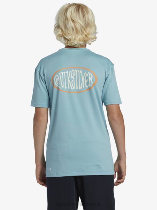 esso Quiksilver ragazzi 8-16 mix session upf 50 maglietta da surf a manica corta cammeo blu HTZR2013