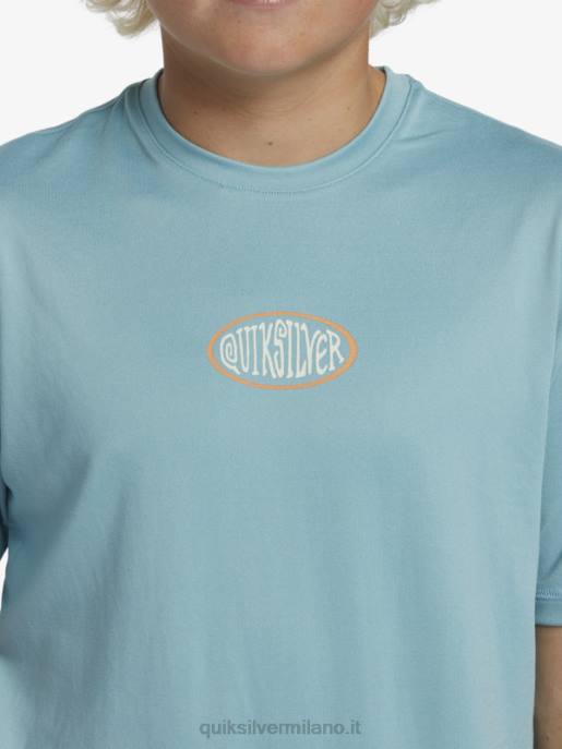 esso Quiksilver ragazzi 8-16 mix session upf 50 maglietta da surf a manica corta cammeo blu HTZR2013
