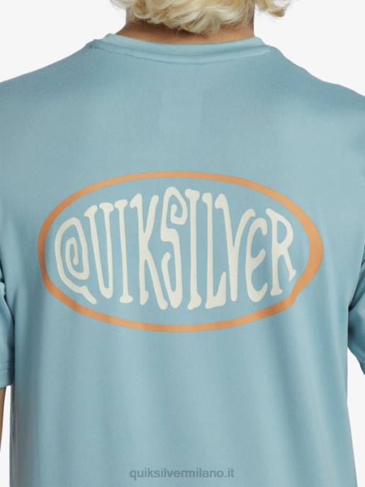 esso Quiksilver ragazzi 8-16 mix session upf 50 maglietta da surf a manica corta cammeo blu HTZR2013