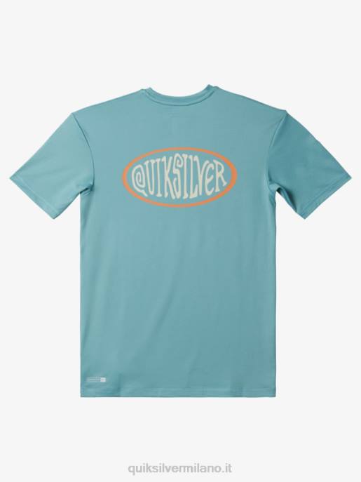esso Quiksilver ragazzi 8-16 mix session upf 50 maglietta da surf a manica corta cammeo blu HTZR2013
