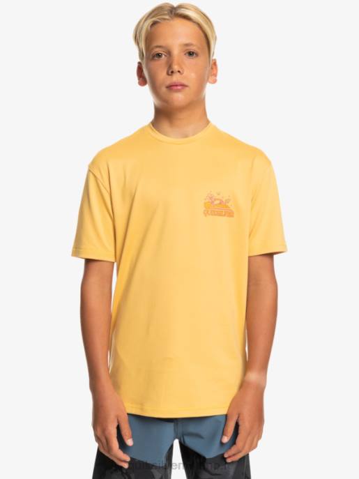 esso Quiksilver ragazzi 8-16 mix session upf 50 maglietta da surf a manica corta grano HTZR2015