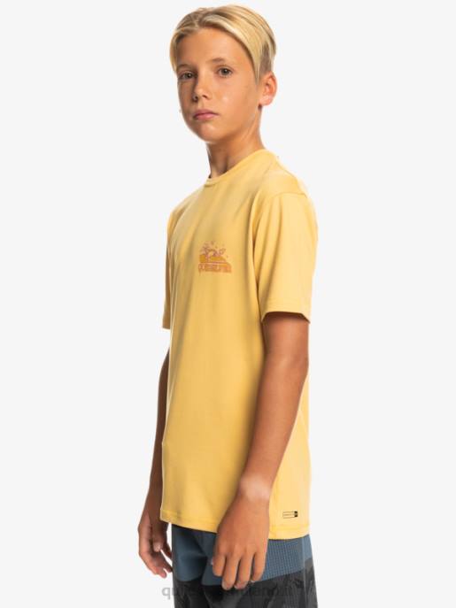 esso Quiksilver ragazzi 8-16 mix session upf 50 maglietta da surf a manica corta grano HTZR2015