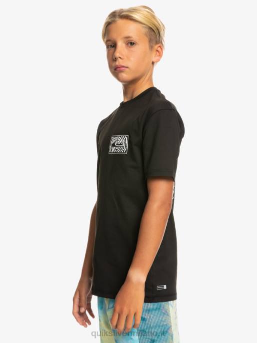 esso Quiksilver ragazzi 8-16 mix session upf 50 maglietta da surf a manica corta nero HTZR2016