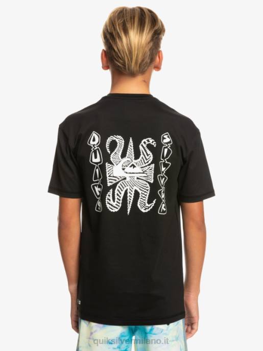 esso Quiksilver ragazzi 8-16 mix session upf 50 maglietta da surf a manica corta nero HTZR2016