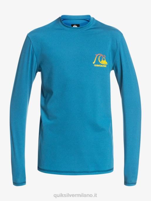 esso Quiksilver ragazzi 8-16 t-shirt da surf UPF 50 manica lunga Heritage Heather vallarta blu erica HTZR2262