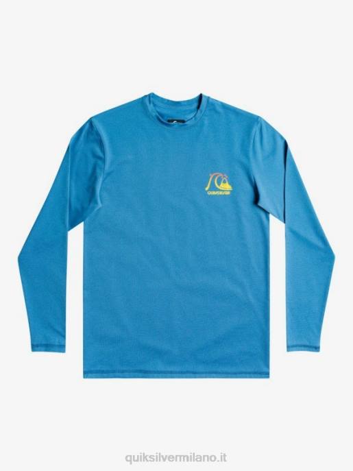 esso Quiksilver ragazzi 8-16 t-shirt da surf UPF 50 manica lunga Heritage Heather vallarta blu erica HTZR2262