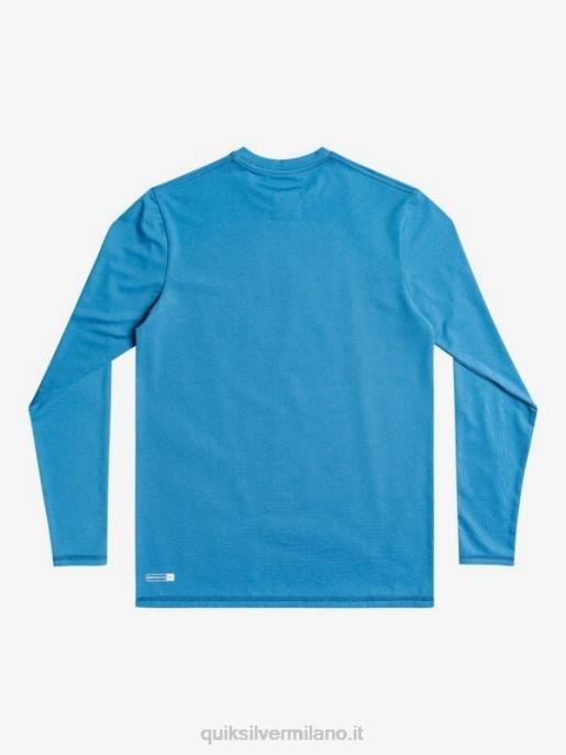 esso Quiksilver ragazzi 8-16 t-shirt da surf UPF 50 manica lunga Heritage Heather vallarta blu erica HTZR2262