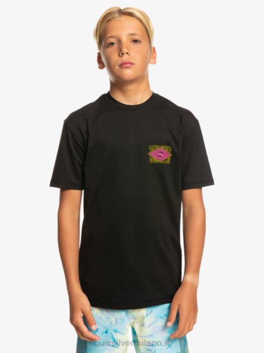 esso Quiksilver ragazzi Maglietta da surf 8-16 radical upf 50 nero HTZR2011