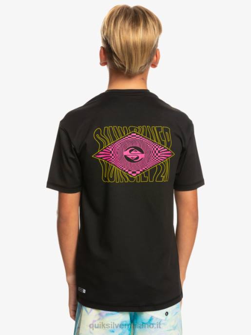 esso Quiksilver ragazzi Maglietta da surf 8-16 radical upf 50 nero HTZR2011