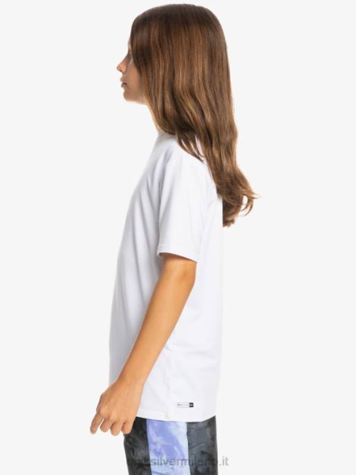 esso Quiksilver ragazzi T-shirt da surf upf 50 manica corta tinta unita 8-16 bianco HTZR2132