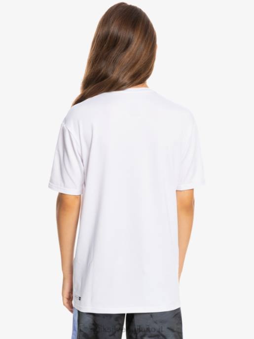 esso Quiksilver ragazzi T-shirt da surf upf 50 manica corta tinta unita 8-16 bianco HTZR2132