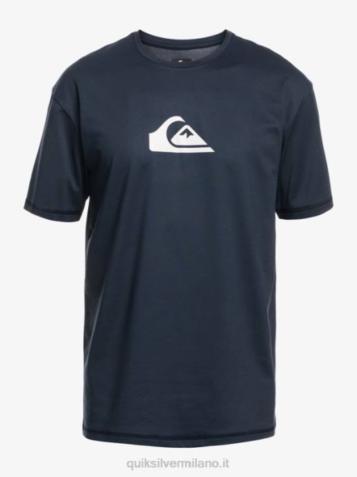 esso Quiksilver ragazzi T-shirt da surf upf 50 manica corta tinta unita 8-16 blazer blu scuro HTZR2133