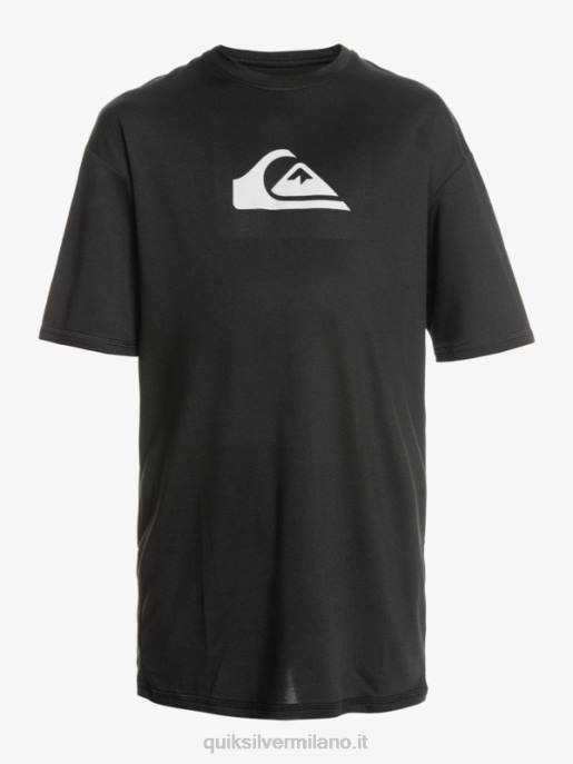 esso Quiksilver ragazzi T-shirt da surf upf 50 manica corta tinta unita 8-16 nero HTZR2134