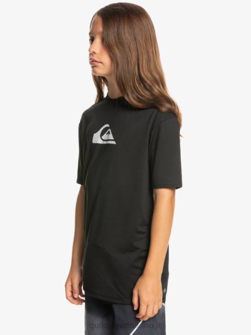 esso Quiksilver ragazzi T-shirt da surf upf 50 manica corta tinta unita 8-16 nero HTZR2134