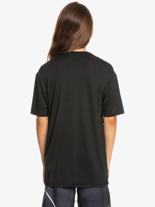esso Quiksilver ragazzi T-shirt da surf upf 50 manica corta tinta unita 8-16 nero HTZR2134