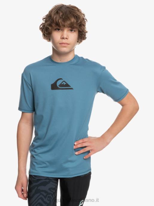 esso Quiksilver ragazzi T-shirt da surf upf 50 manica corta tinta unita 8-16 provenzale HTZR2138