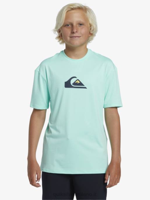 esso Quiksilver ragazzi T-shirt da surf upf 50 manica corta tinta unita 8-16 vetro da spiaggia HTZR2137