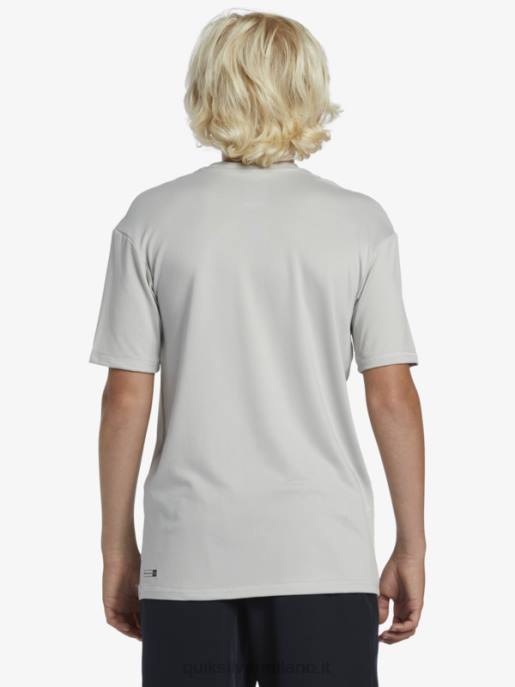 esso Quiksilver ragazzi T-shirt da surf upf 50 manica corta tinta unita 8-16 viola grigio HTZR2135