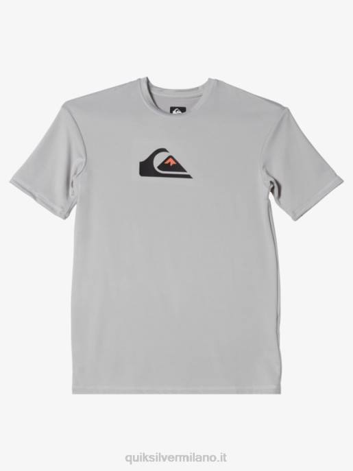 esso Quiksilver ragazzi T-shirt da surf upf 50 manica corta tinta unita 8-16 viola grigio HTZR2135