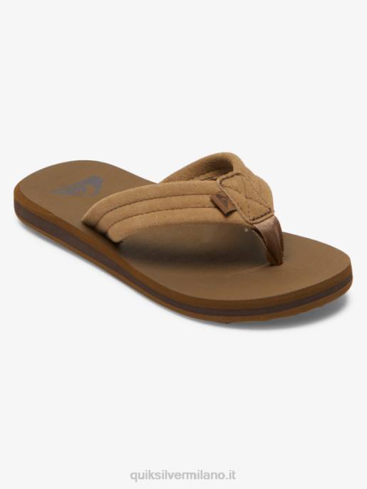 esso Quiksilver ragazzi 8-16 sandali con anima in pelle scamosciata carver abbronzatura 1 HTZR2092