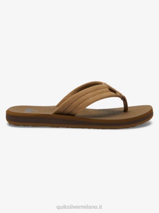esso Quiksilver ragazzi 8-16 sandali con anima in pelle scamosciata carver abbronzatura 1 HTZR2092