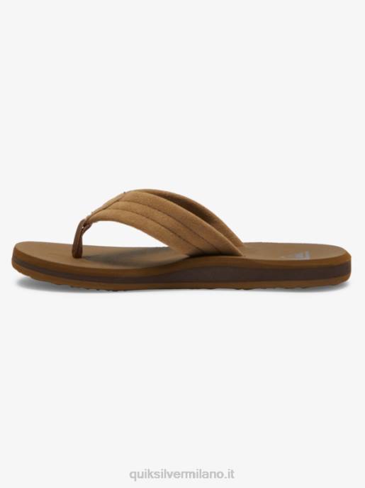 esso Quiksilver ragazzi 8-16 sandali con anima in pelle scamosciata carver abbronzatura 1 HTZR2092