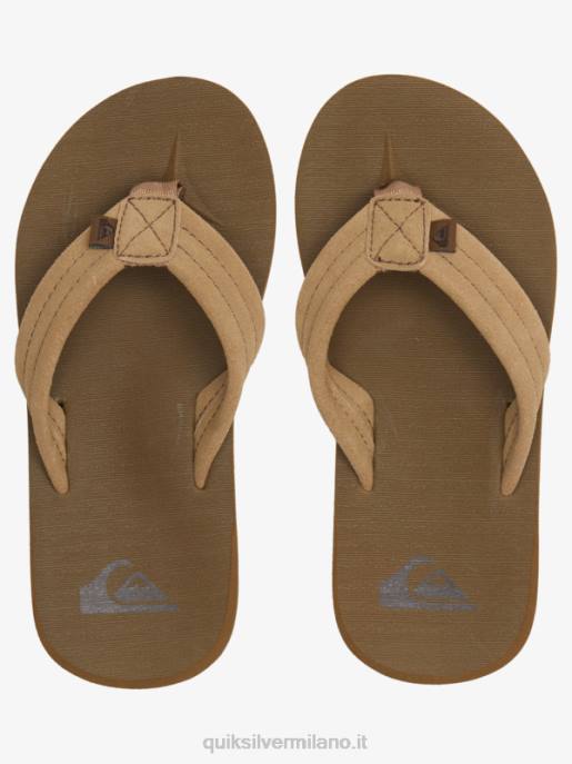 esso Quiksilver ragazzi 8-16 sandali con anima in pelle scamosciata carver abbronzatura 1 HTZR2092