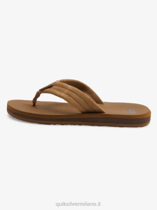 esso Quiksilver ragazzi 8-16 sandali con anima in pelle scamosciata carver abbronzatura 1 HTZR2092