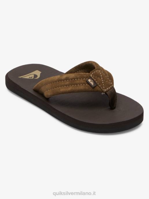 esso Quiksilver ragazzi 8-16 sandali con anima in pelle scamosciata carver marrone 1 HTZR2093