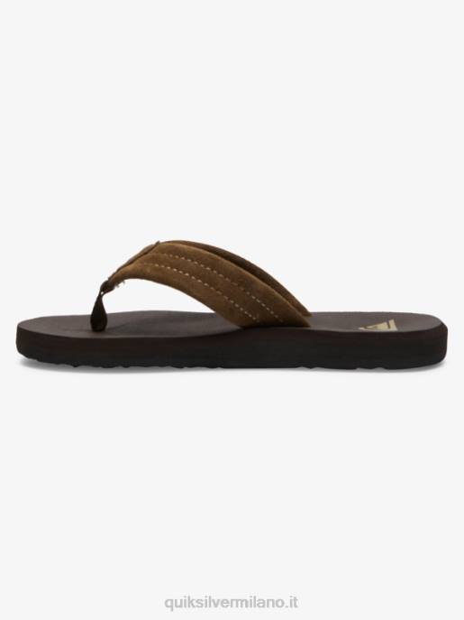 esso Quiksilver ragazzi 8-16 sandali con anima in pelle scamosciata carver marrone 1 HTZR2093
