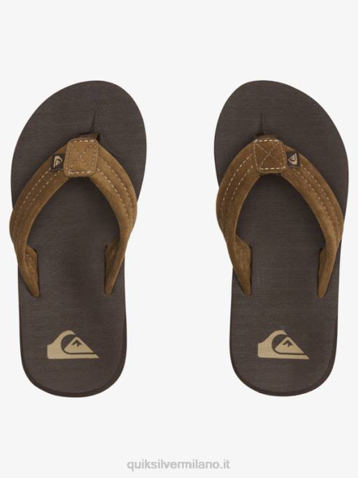 esso Quiksilver ragazzi 8-16 sandali con anima in pelle scamosciata carver marrone 1 HTZR2093