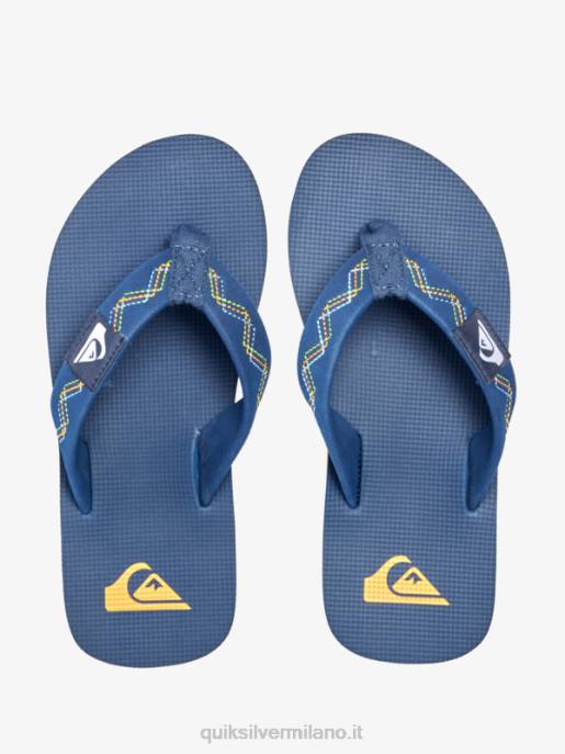 esso Quiksilver ragazzi 8-16 sandali cuciti molokai blu 1 HTZR2149