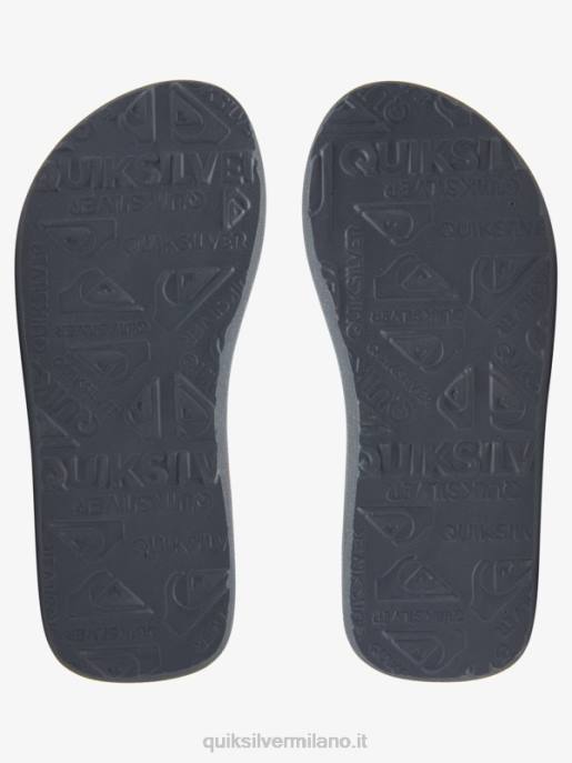 esso Quiksilver ragazzi 8-16 sandali cuciti molokai nero/grigio/giallo HTZR2150