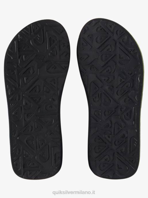 esso Quiksilver ragazzi 8-16 sandali cuciti molokai nero/verde HTZR2148