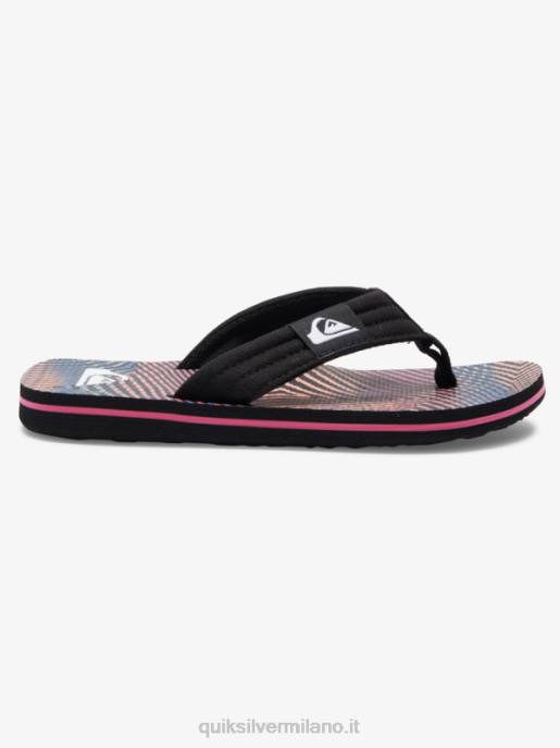 esso Quiksilver ragazzi 8-16 sandali rilassati molokai nero/arancione/grigio HTZR1995