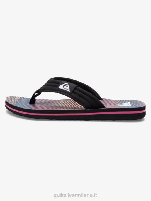 esso Quiksilver ragazzi 8-16 sandali rilassati molokai nero/arancione/grigio HTZR1995