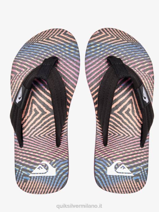 esso Quiksilver ragazzi 8-16 sandali rilassati molokai nero/arancione/grigio HTZR1995
