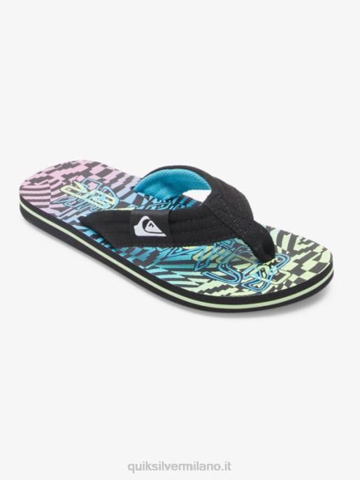 esso Quiksilver ragazzi 8-16 sandali rilassati molokai nero/rosa/blu HTZR1990