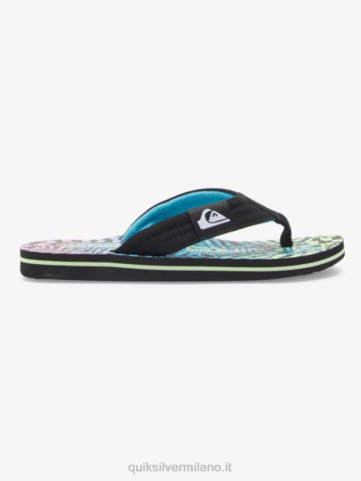 esso Quiksilver ragazzi 8-16 sandali rilassati molokai nero/rosa/blu HTZR1990