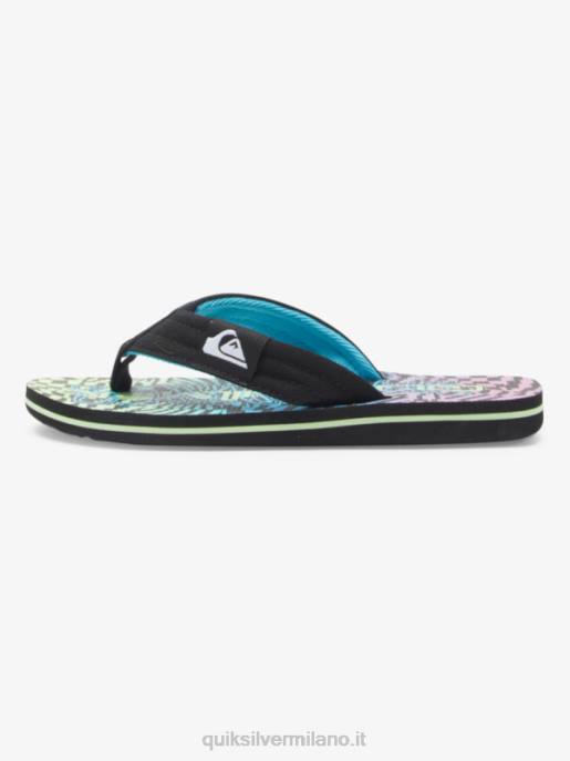 esso Quiksilver ragazzi 8-16 sandali rilassati molokai nero/rosa/blu HTZR1990